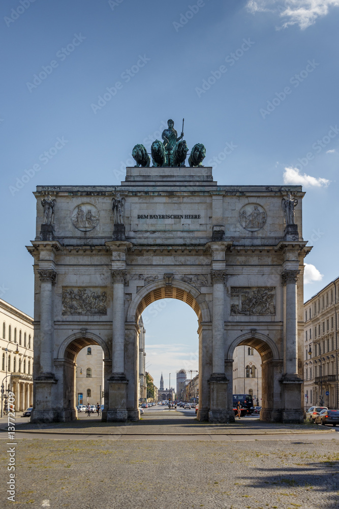 Victory Gate (Siegestor) in Munich, Germany, 2015