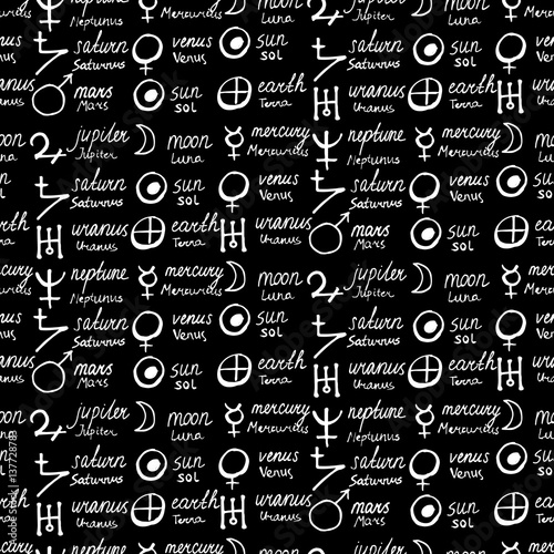 pattern with alchemy symbols