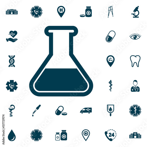 Tube icon, medical set on white background. laboratory equipment icon