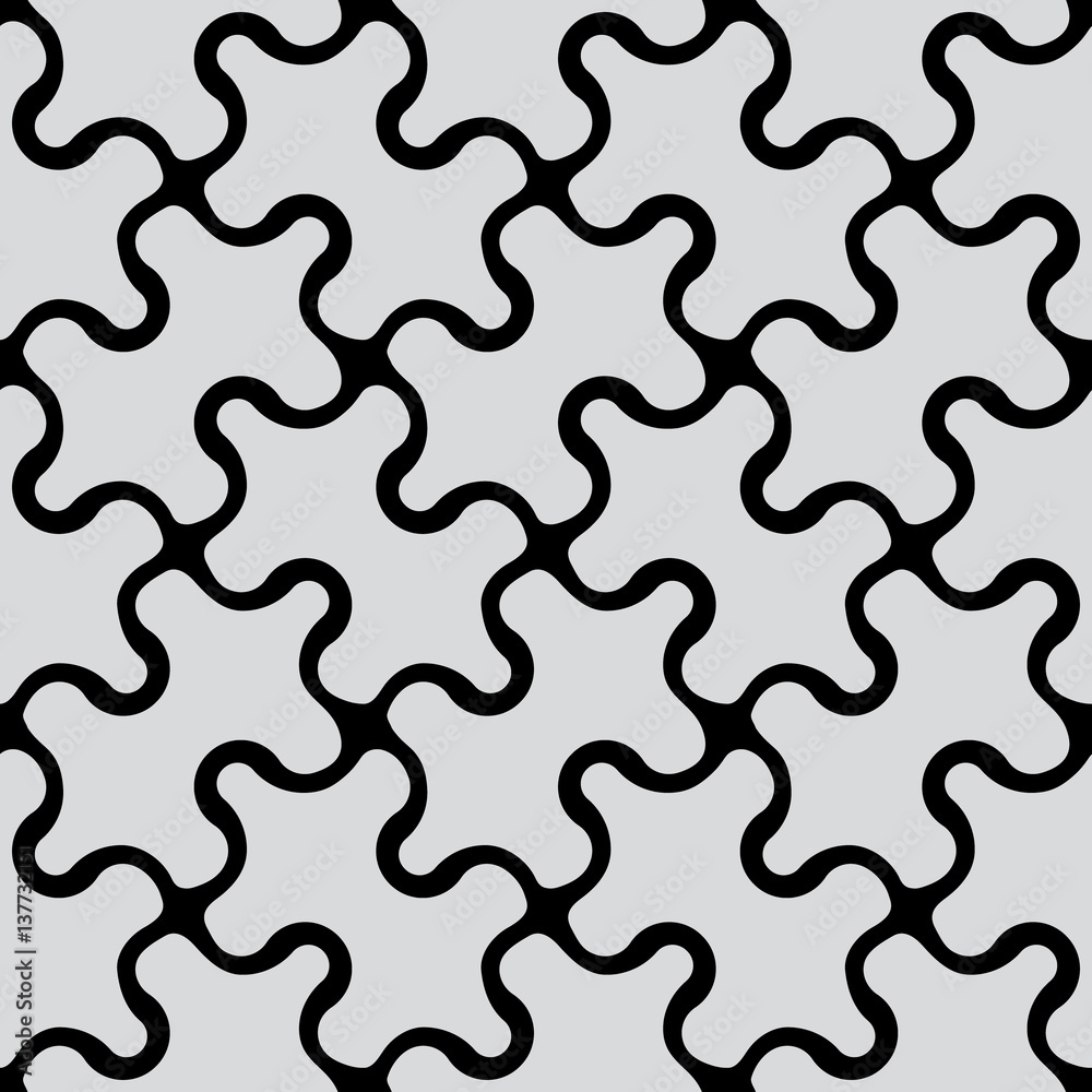 Vector seamless pattern. Puzzle texture. Repeating abstract background with tangled line Vector seamless pattern. Puzzle texture. Repeating abstract background with tangled line
