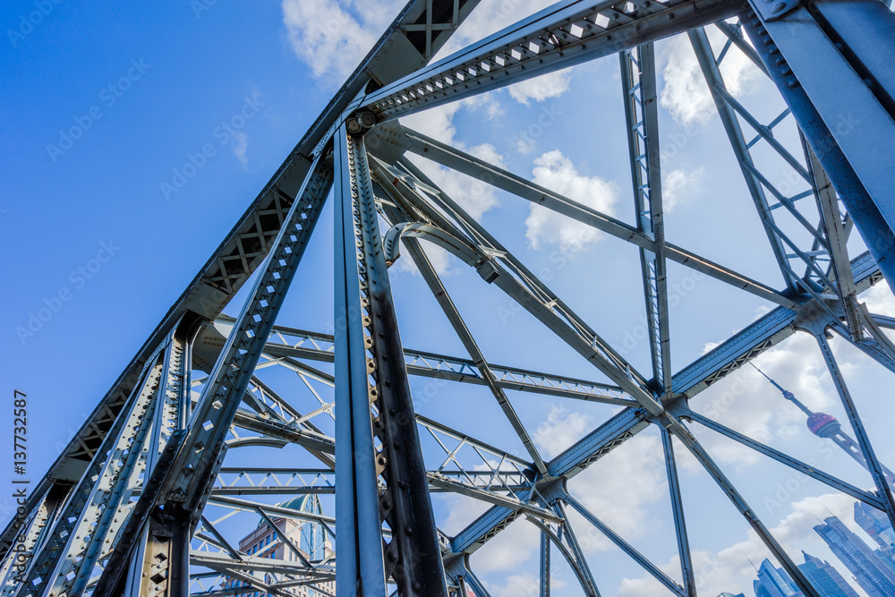 the Waibaidu bridge in Shanghai,China. the Waibaidu bridge in Shanghai,China.