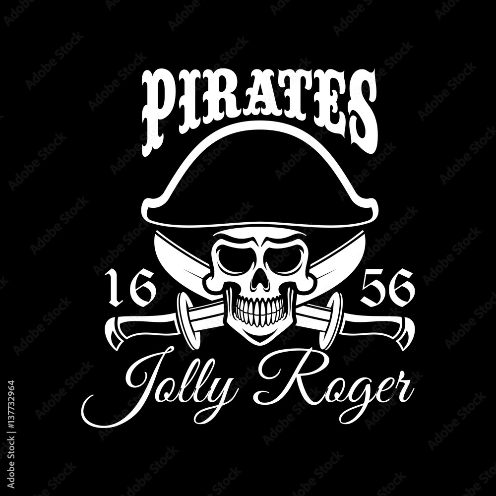 Jolly Roger pirate vector flag or poster Jolly Roger pirate vector flag or poster