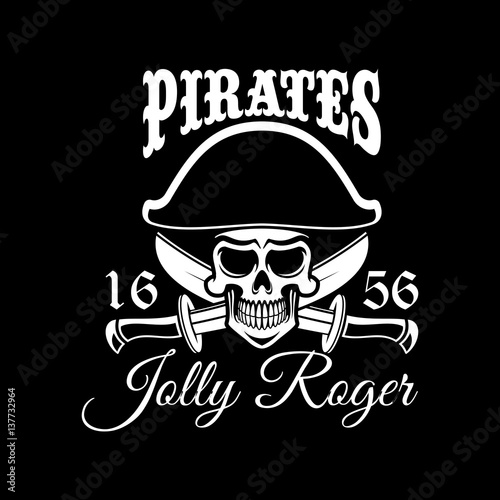 Jolly Roger pirate vector flag or poster