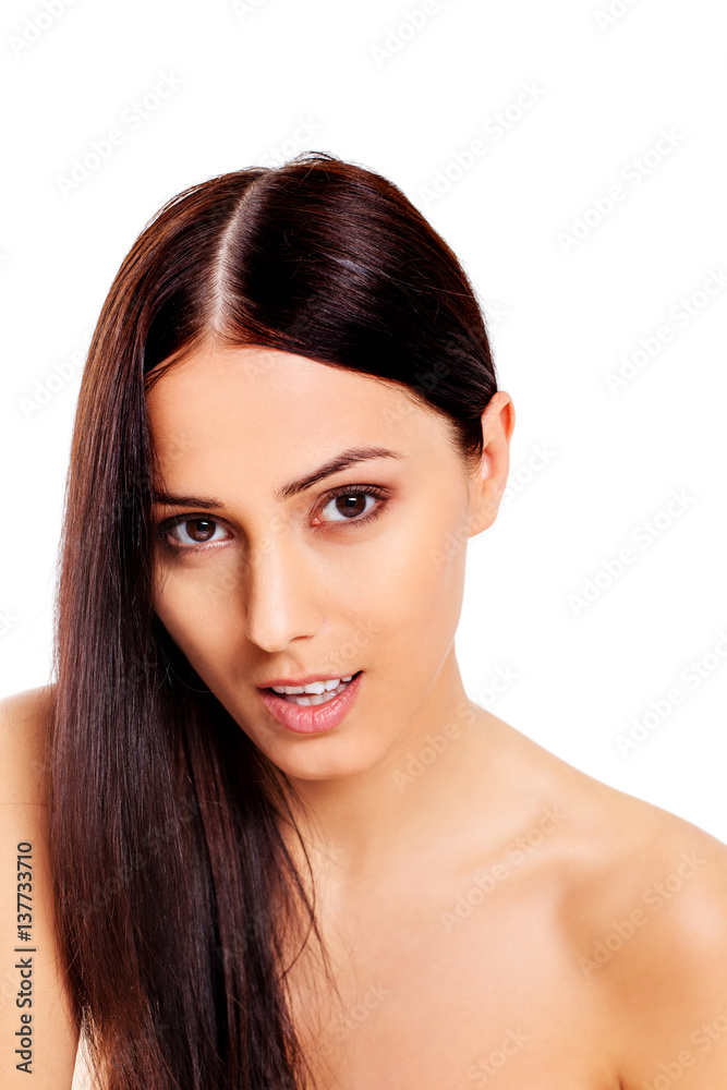 Beautiful young slim topless woman Beautiful young slim topless woman