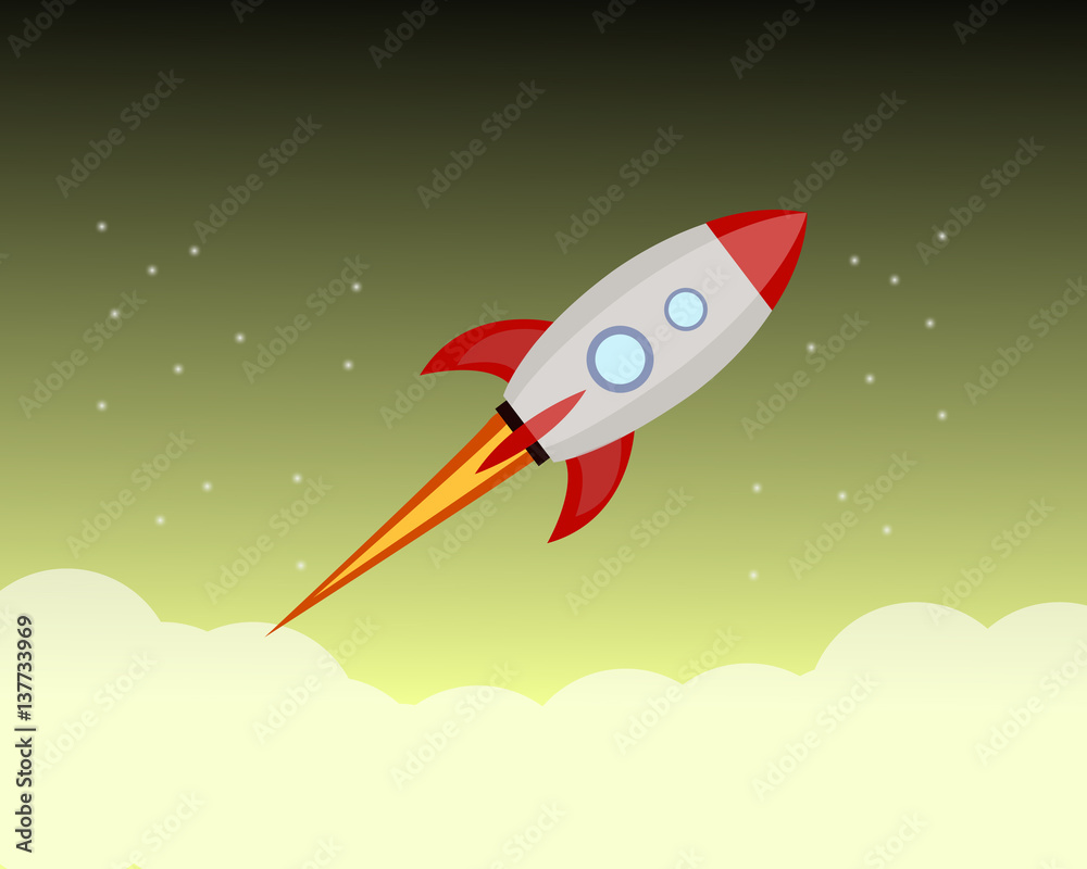Start-up rocket Rocket launcher object vector. Start-up rocket Rocket launcher object vector.
