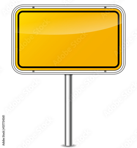 yellow sign board