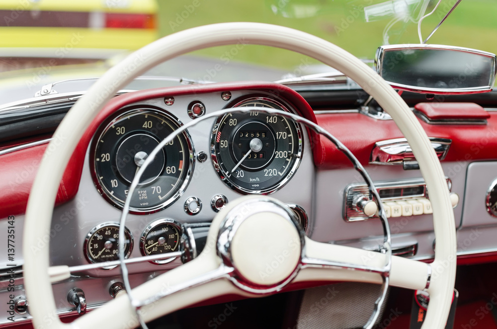 vintage car dashboard