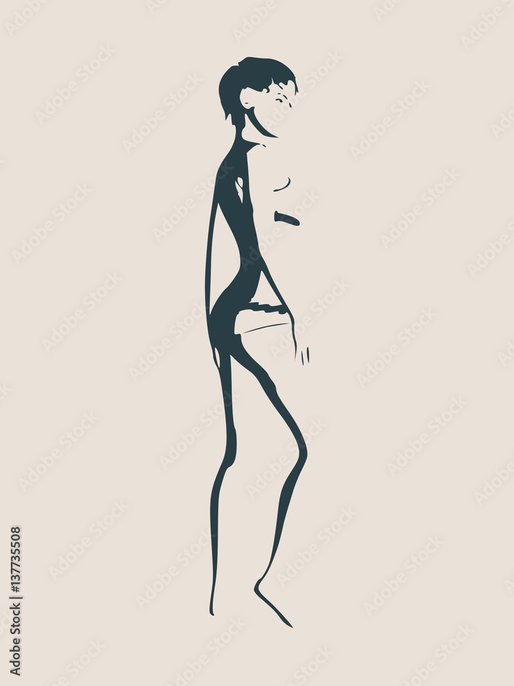Sexy women silhouette. Fashion mannequin. Vector Illustration Sexy women silhouette. Fashion mannequin. Vector Illustration