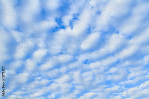 Altocumulus cloud fluffy on blue sky beautiful in nature.