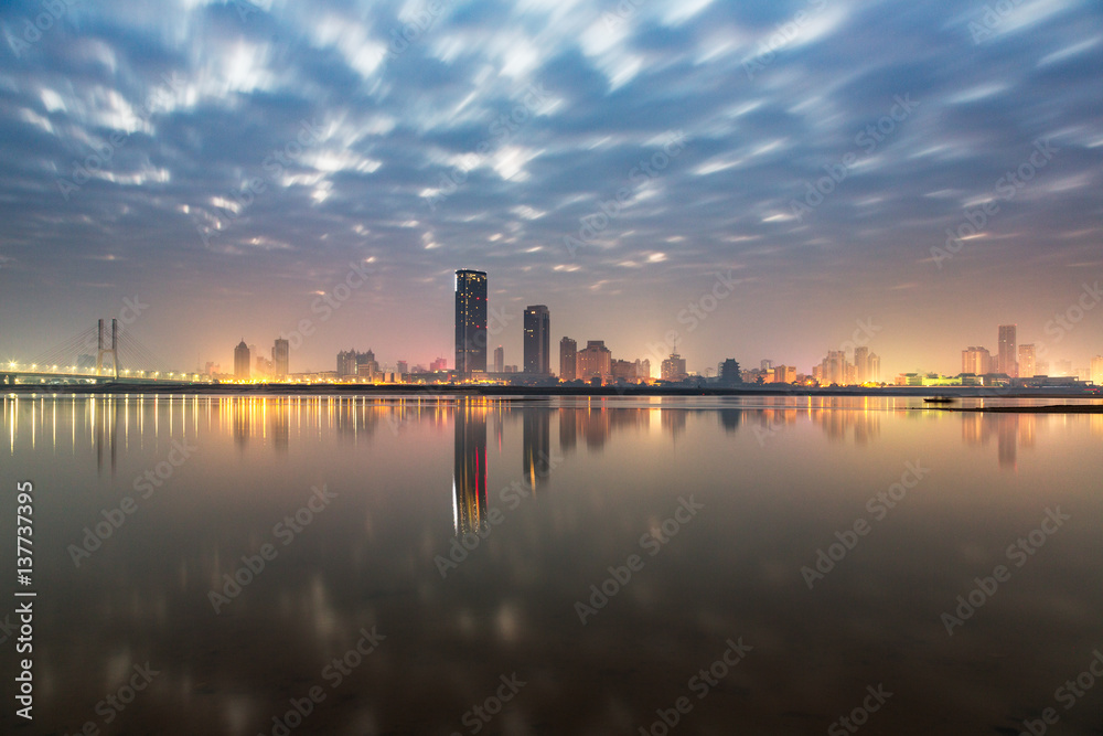 urban skyline with cityscape in Nanchang,China.