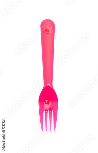 red plastic fork © topntp