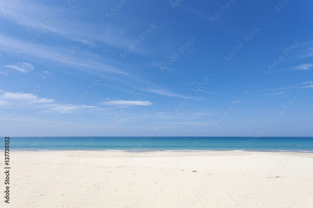 beautiful beach and tropical sea for summer and travel background.