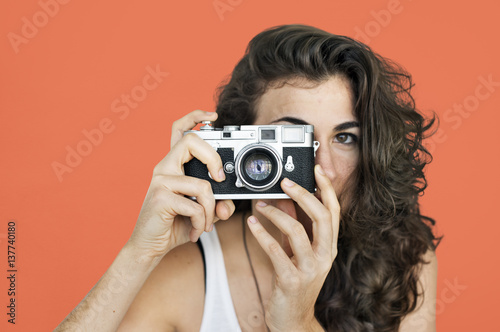 Woman Photographer Camera Focus Photography Concept © Rawpixel.com