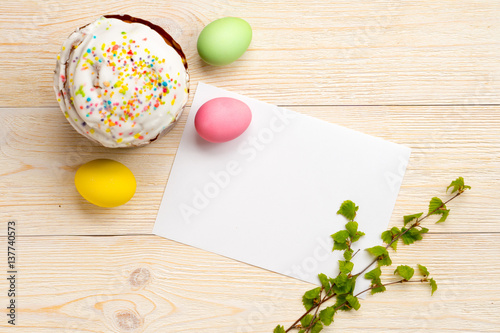 easter background, composition top view