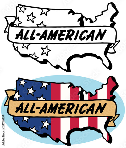 All American patriotic banner and sign
