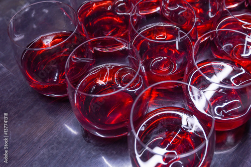 Many alcoholic drinks with crainberries photo