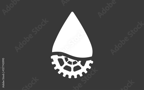 Oil gear drop flat vector design