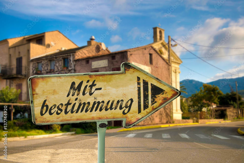 Obraz premium Schild 198 - Mitbestimmung