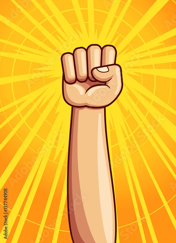 clenched fist vector illustration for resistance and revolution symbol