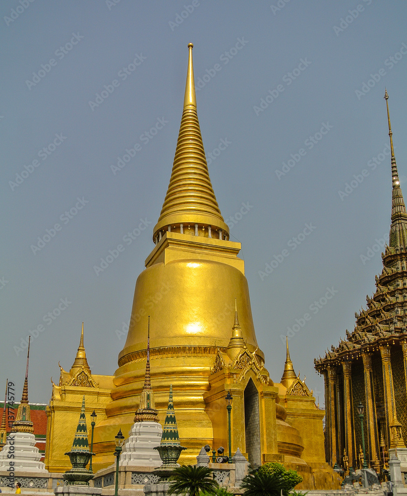 Fototapeta premium Wat Phra Kaew. Temple of the Emerald Buddha is regarded as the most sacred Buddhist temple in Bangkok Thailand