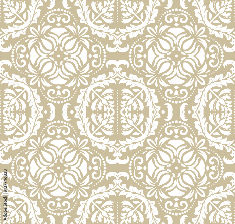 Seamless damask pattern. Traditional classic orient ornament