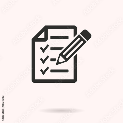 Clipboard pencil - vector icon.