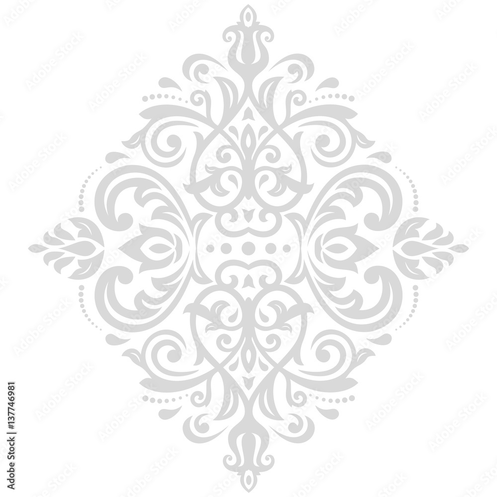 Elegant ornament in the style of barogue. Abstract traditional pattern with oriental elements
