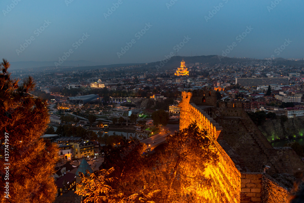 night view of Tbilisi