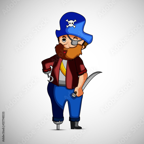 Illustration of sailor for pirate background