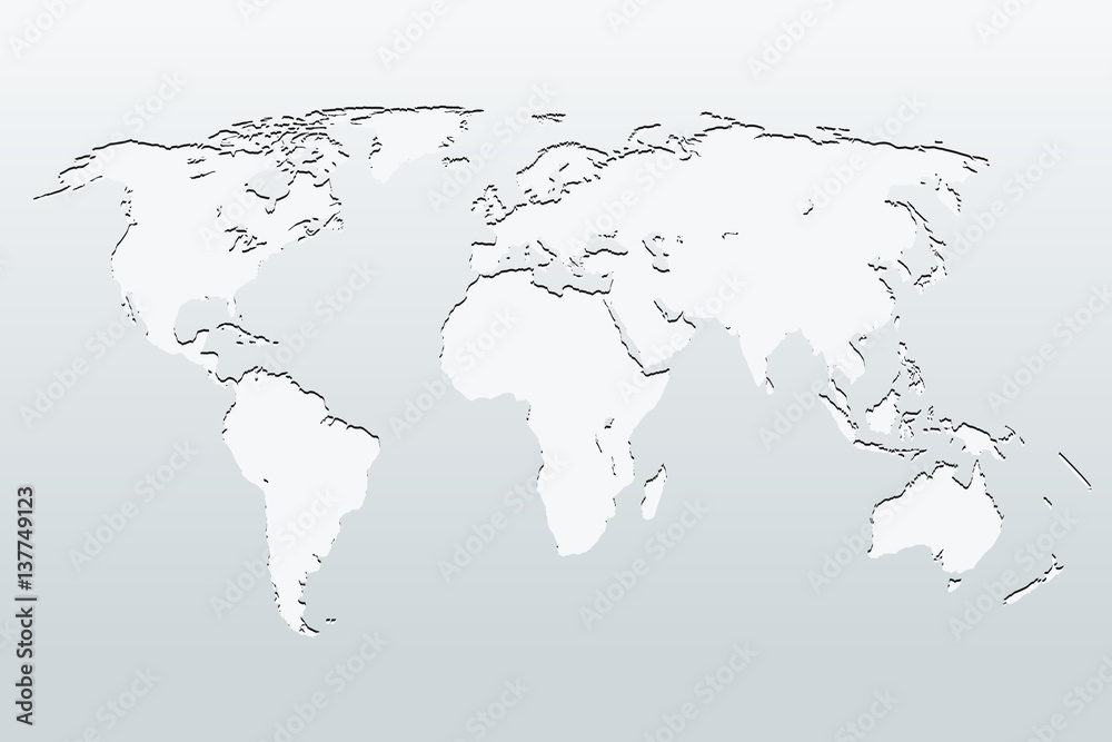 World Map on a gray background. vector illustration