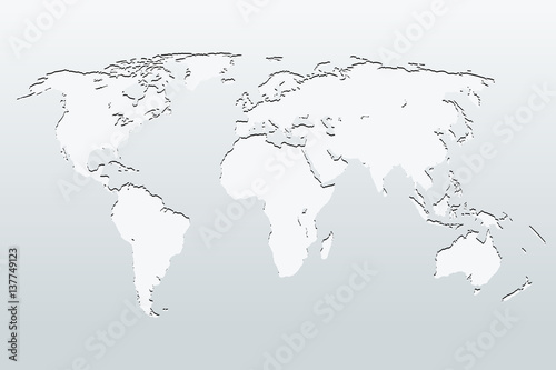 World Map on a gray background. vector illustration