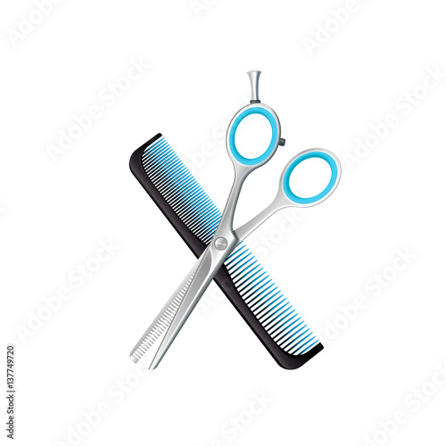 Crossed Comb And Scissors Composition