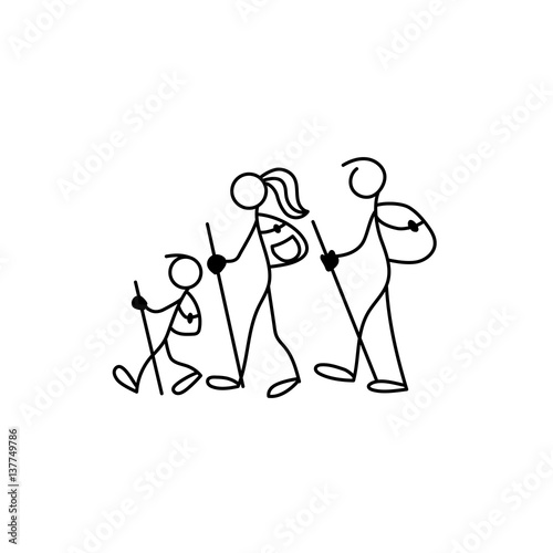 Family icon stick figure vector