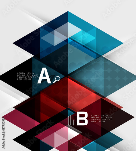 Infographic template - triangle tiles background