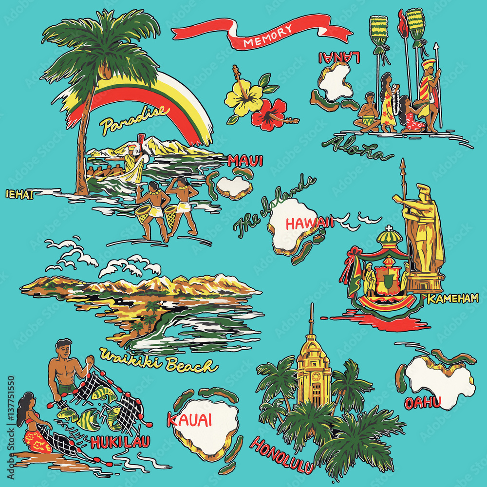 アロハ柄素材 Stock イラスト Adobe Stock