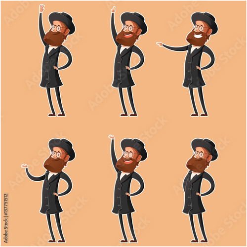 Set of jew cartoon icons3