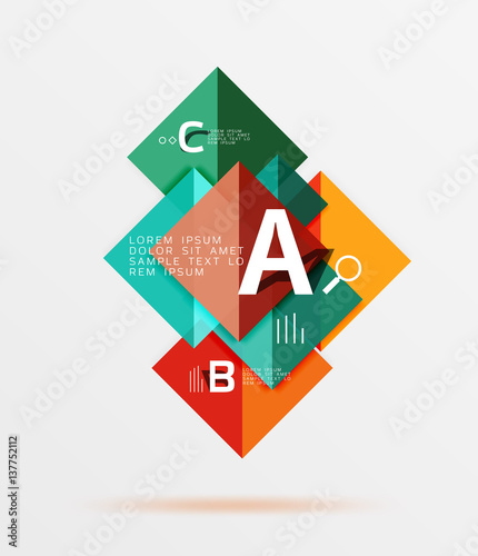 Free Download Overlapping square infographics - GFXLoad