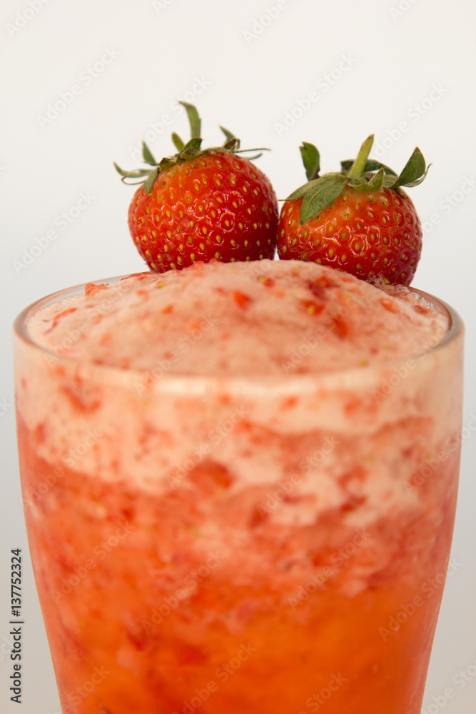 Juice strawberry smoothie. On a white background Juice strawberry smoothie. On a white background