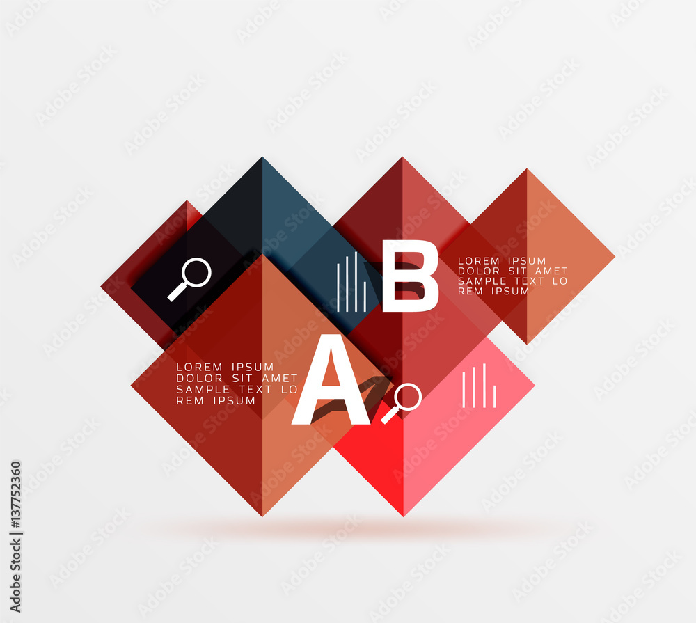 Overlapping square infographics Overlapping square infographics