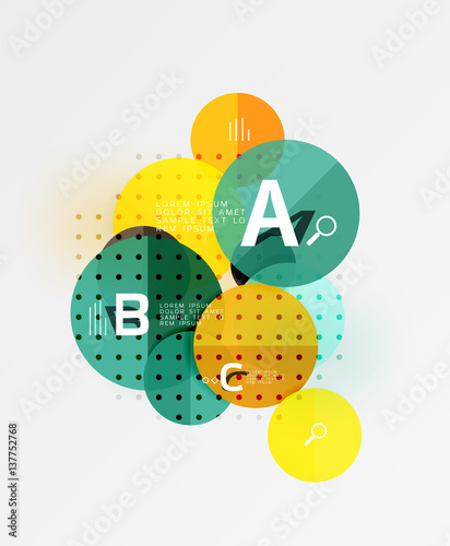 Vector circle bubbles modern geometric background