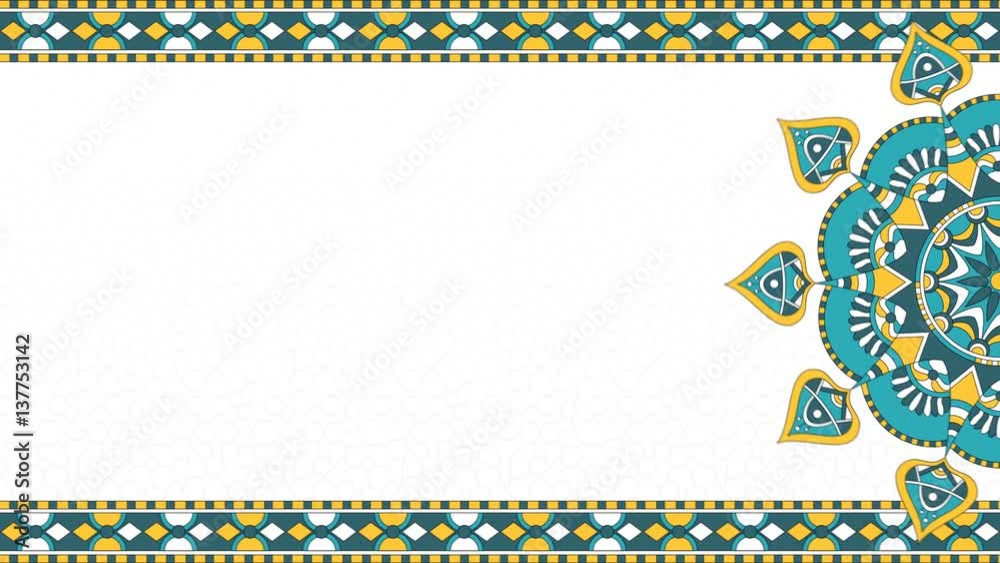 Decorative eastern style Islamic background looped animation