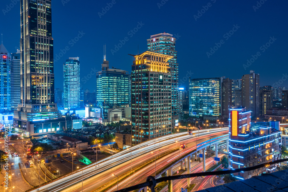 Fototapeta premium urban traffic with cityscape in Shenzhen,China.