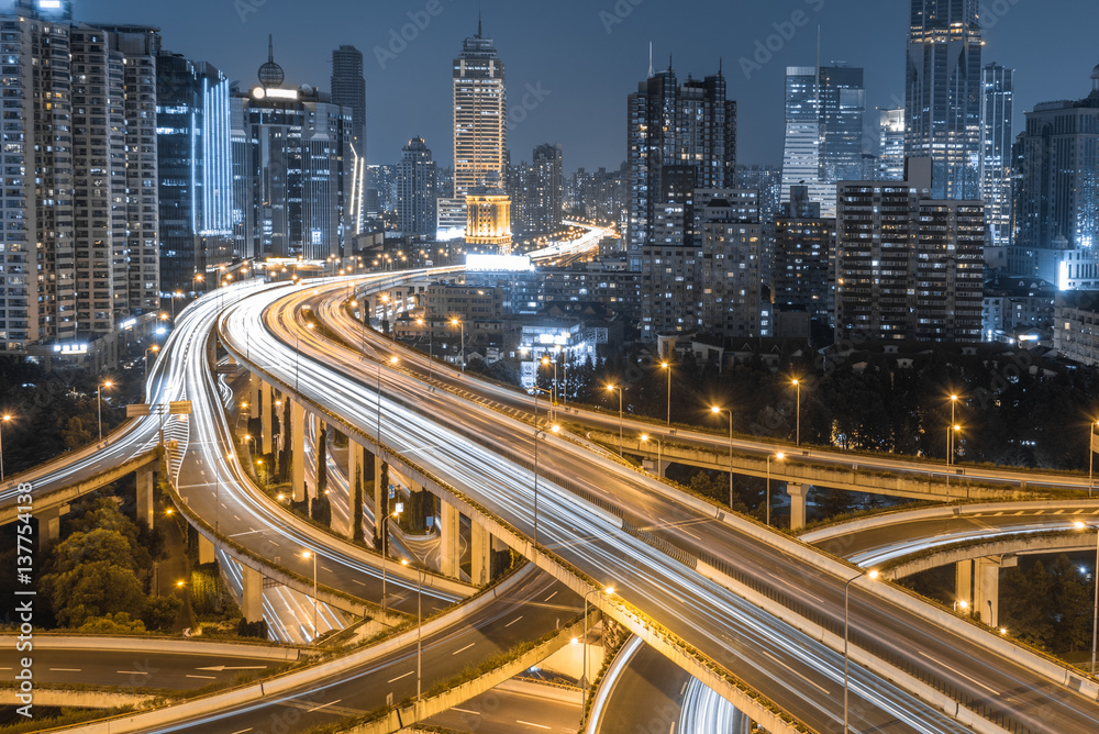 urban traffic with cityscape in Shenzhen,China.