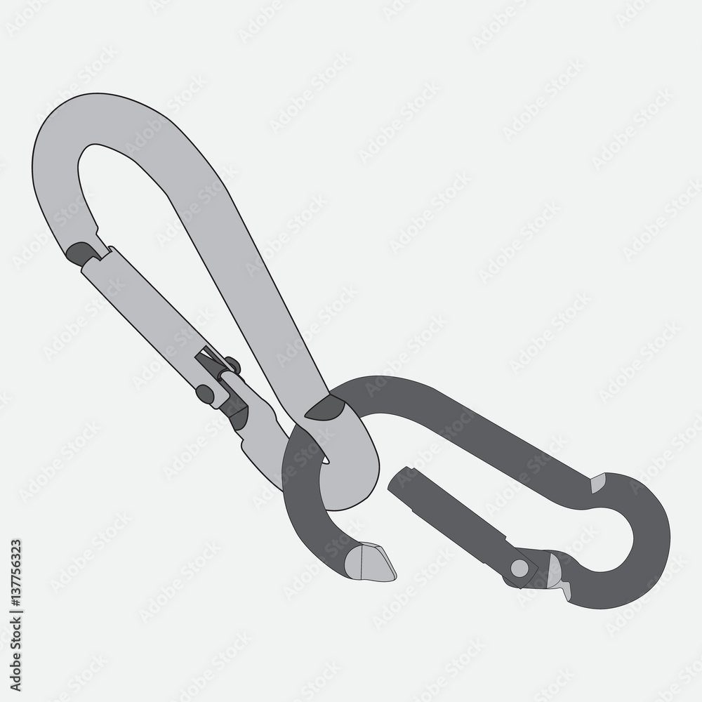 Vector image of climber carabiner Vector image of climber carabiner