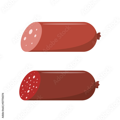 Set of meat food Isolated on white background