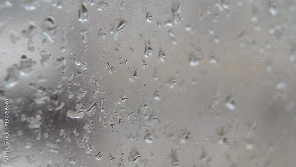 Snow melting on the window at spring ( autumn ) cloudy day. Snow melting on the window at spring ( autumn ) cloudy day.