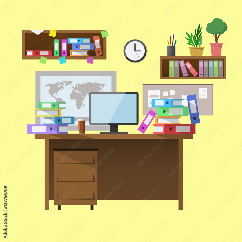 Office workspace illustration Office workspace illustration