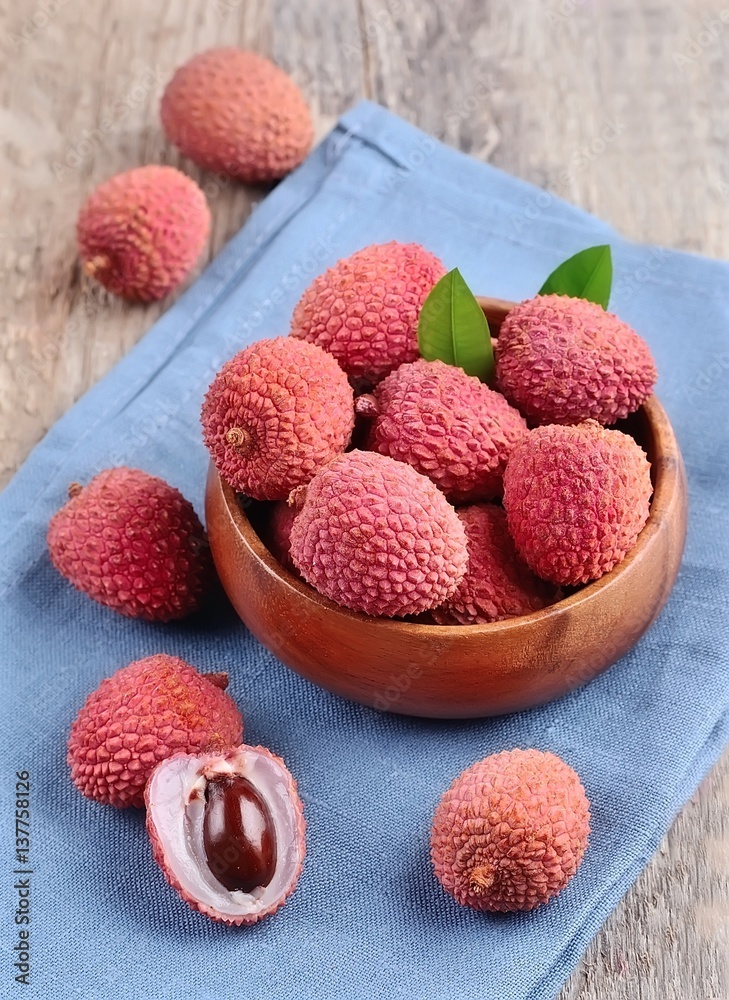 Sweet lychees fruits