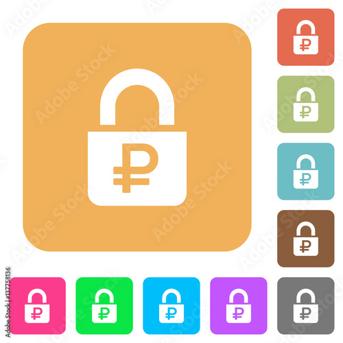 Locked Rubles rounded square flat icons