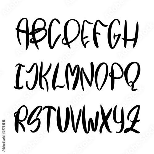 Vector hand painted latin alphabet